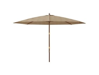 vidaXL Parasol met houten paal 400x273 cm taupe