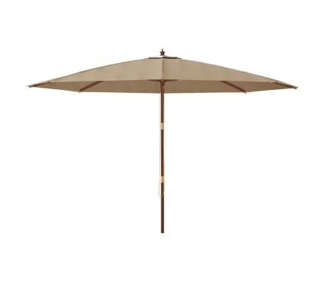 vidaXL Parasol met houten paal 400x273 cm taupe