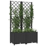 vidaXL Plantenbak met latwerk 80x40x136 cm polypropeen zwart