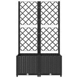 vidaXL Plantenbak met latwerk 80x40x136 cm polypropeen zwart