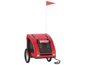 vidaXL Hondenfietstrailer oxford stof en ijzer rood