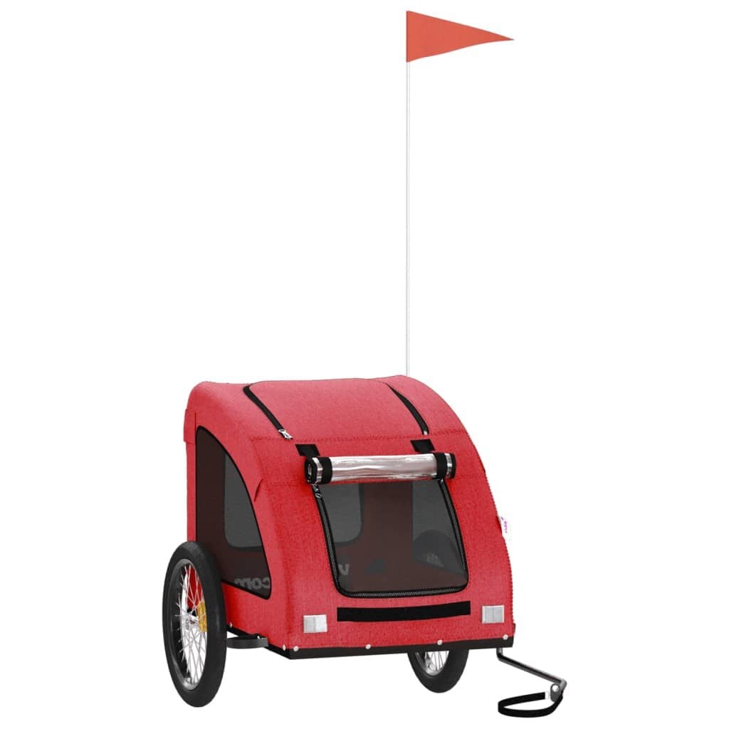 vidaXL Hondenfietstrailer oxford stof en ijzer rood