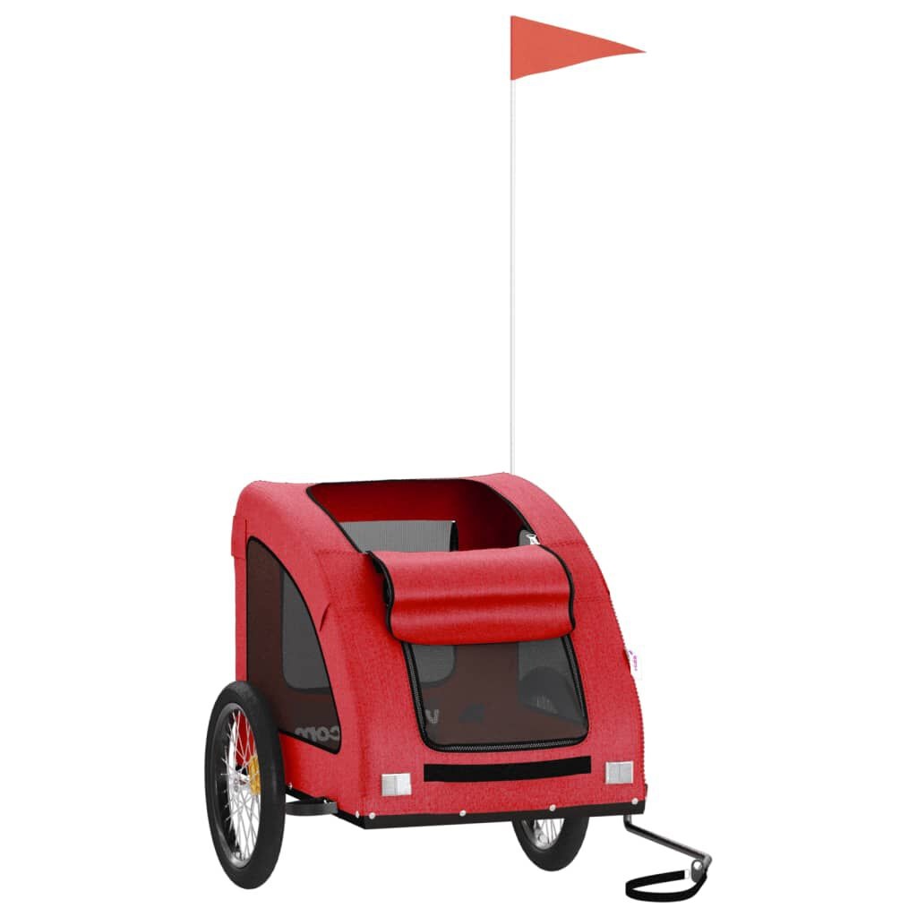 vidaXL Hondenfietstrailer oxford stof en ijzer rood