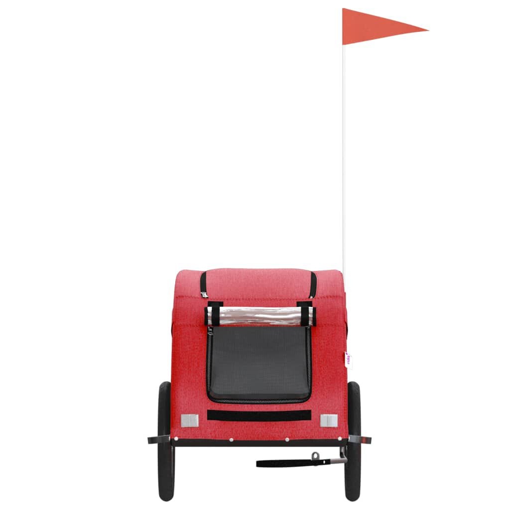 vidaXL Hondenfietstrailer oxford stof en ijzer rood