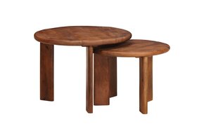vidaXL Nest Koffietafels 2 stuks, Honingbruin, 59% Korting