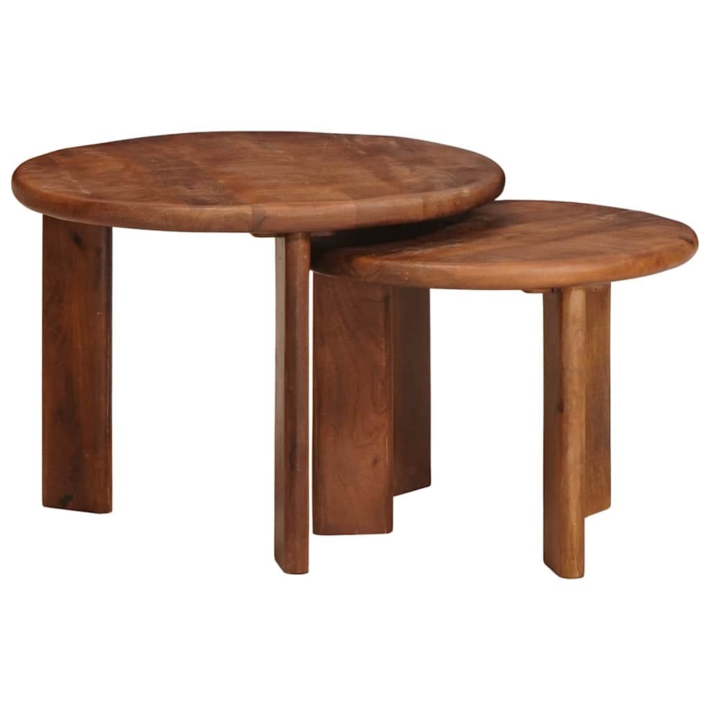 vidaXL Nest Koffietafels 2 st Honingbruin Ø 50 x 40 cm