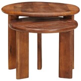 vidaXL Nest Koffietafels 2 st Honingbruin Ø 50 x 40 cm