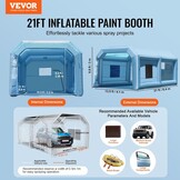 VEVOR Inflatable Paint Booth Spray Paint, 6.4 x 4.1 x 3 m Inflatable Spray Booth, with 1100 W Powerful Blower & Air Filter System, Portable Car Paint Cabin for Medium Vehicles