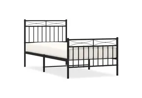 Zwart Metalen Bedframe met Hoofd- en Voeteneinde 90x200 cm - 34% Korting