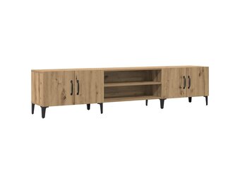 vidaXL Tv-meubel 180x31,5x40 cm bewerkt hout artisanaal eikenkleurig