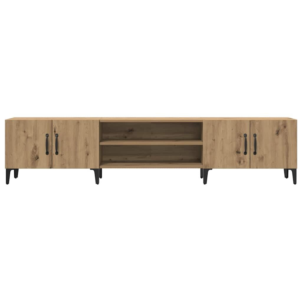 vidaXL Tv-meubel 180x31,5x40 cm bewerkt hout artisanaal eikenkleurig