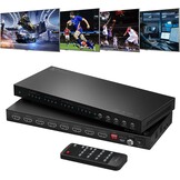 PORTTA 4x4 HDMI Matrix 4K 60Hz met ARC, Audio Extractor en Afstandsbediening