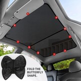 Zonnescherm Schuifdak voor Tesla Model Y 2020-2024 - Opvouwbaar, Op Maat Gemaakt, Instort Niet - Set van 2 (Voor & Achter)