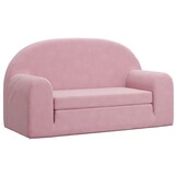 vidaXL Kinderslaapbank 2-zits zacht pluche roze