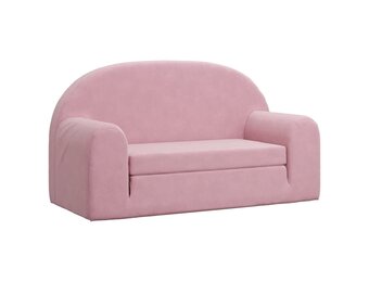 vidaXL Kinderslaapbank 2-zits zacht pluche roze