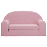 vidaXL Kinderslaapbank 2-zits zacht pluche roze
