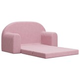 vidaXL Kinderslaapbank 2-zits zacht pluche roze