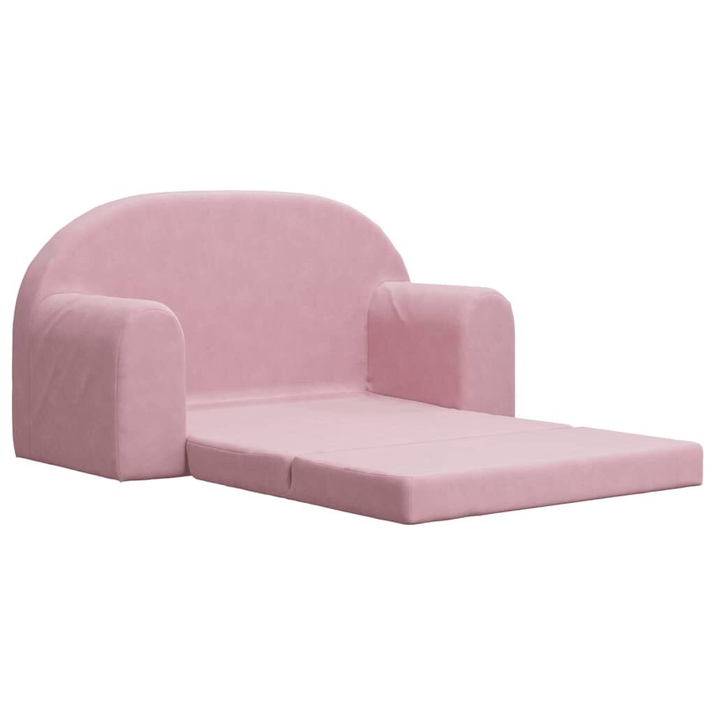 vidaXL Kinderslaapbank 2-zits zacht pluche roze