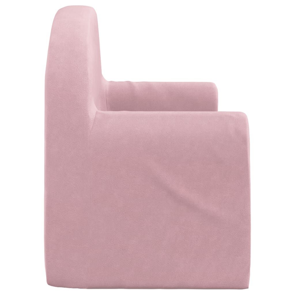 vidaXL Kinderslaapbank 2-zits zacht pluche roze