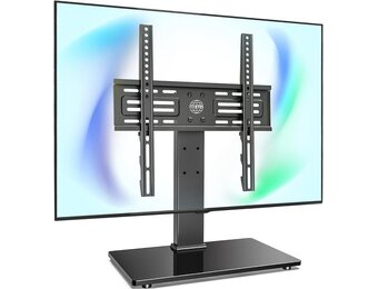 FITUEYES TV-standaard voor 27-32 43 50 55 inch TV, 8 hoogte verstelbaar Max VESA 400x400mm 40kg