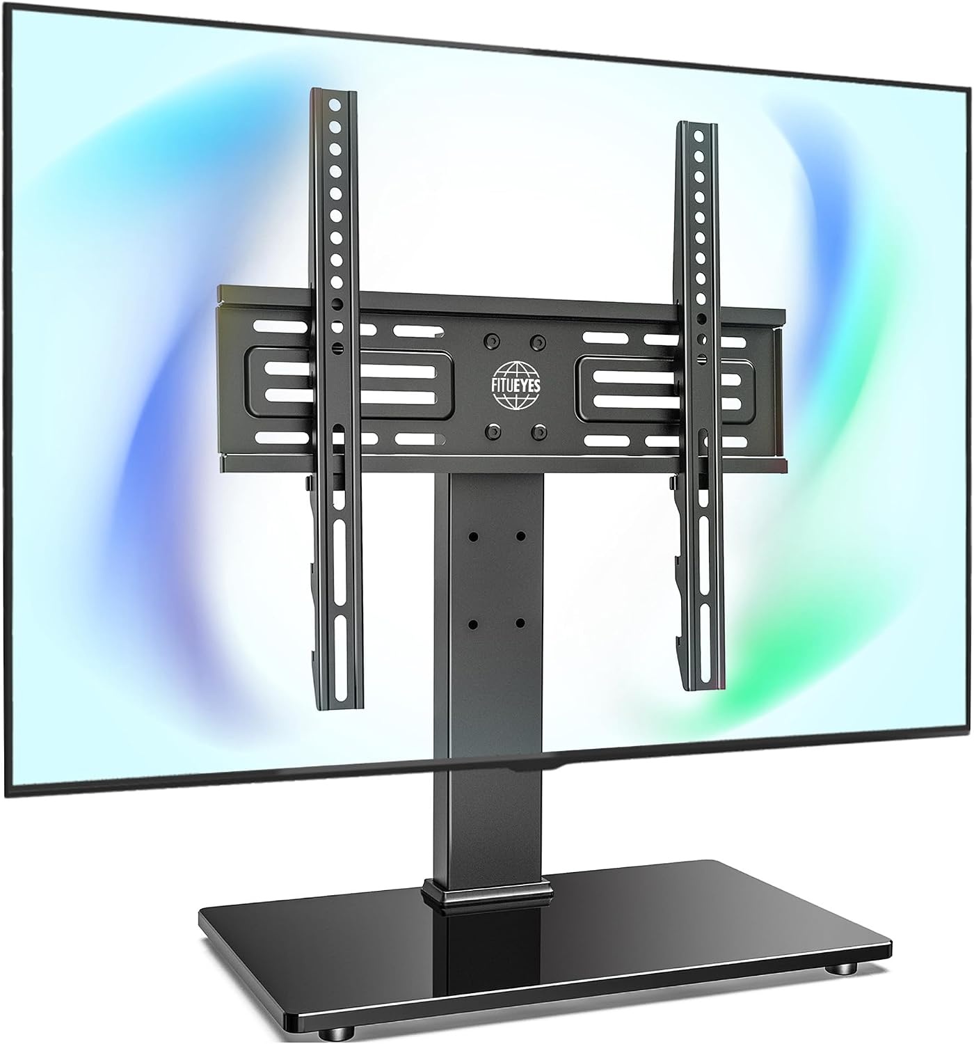 FITUEYES TV-standaard voor 27-32 43 50 55 inch TV, 8 hoogte verstelbaar Max VESA 400x400mm 40kg