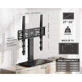 FITUEYES TV-standaard voor 27-32 43 50 55 inch TV, 8 hoogte verstelbaar Max VESA 400x400mm 40kg