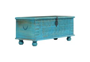 vidaXL Opbergkist Blauw 100x40x41 cm Massief Mangohout - 35% Korting!