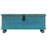 vidaXL Opbergkist 100x40x41 cm massief mangohout blauw