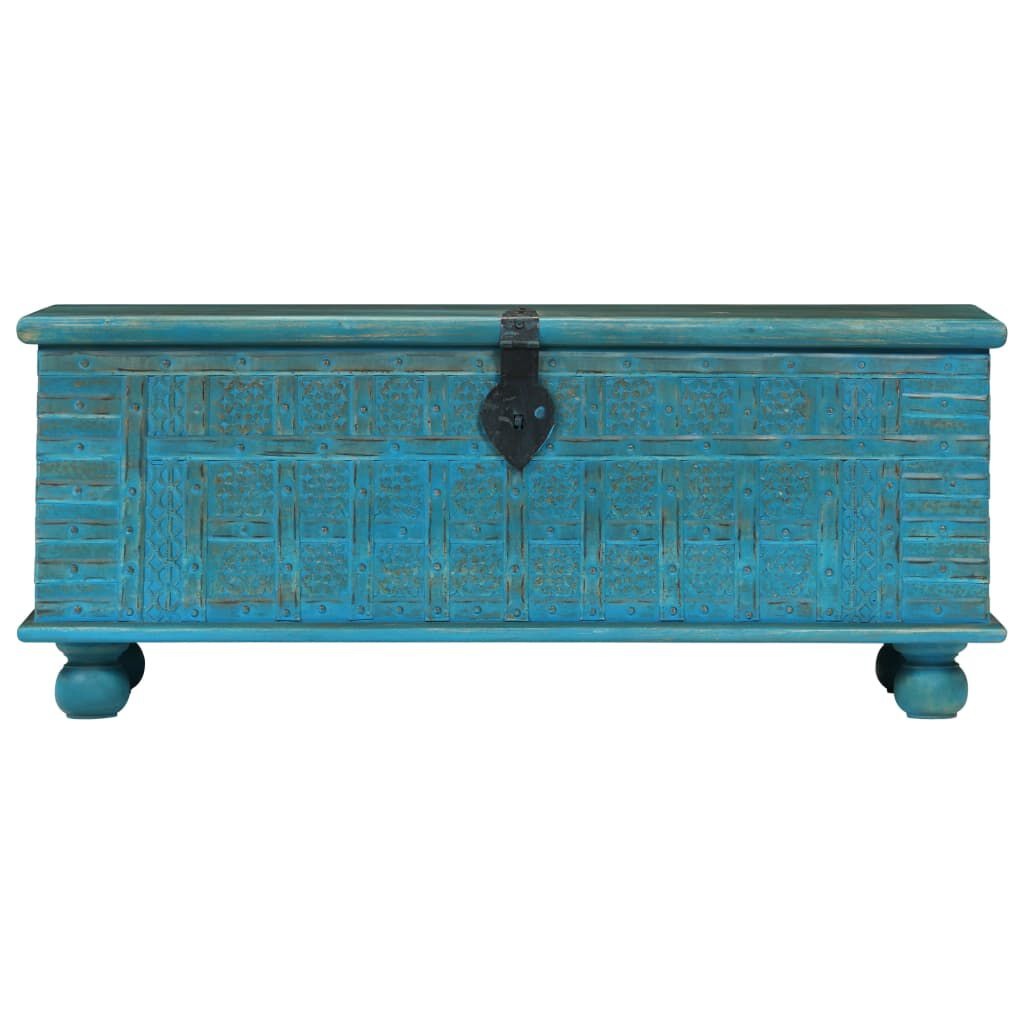 vidaXL Opbergkist 100x40x41 cm massief mangohout blauw