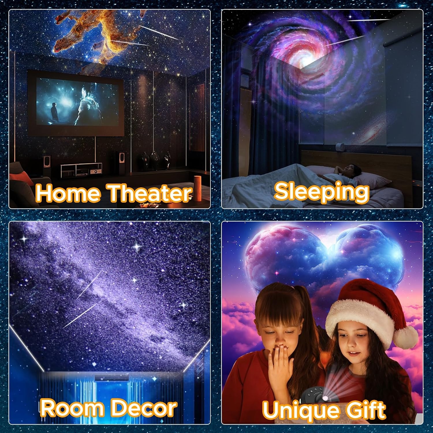 Sterrenhemel Projector, HD Planetarium Projector met 13 Filmschijven, 360 Graden Draaibaar, Projector Melkweg, Nachtlampje Ster Projectie met Timer en Dynamisch Meteoor