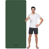Yogamat Extra Lang Breed 213x81 cm TPE Antislip Fitnessmat Groen/Zwart met Draagband