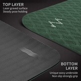 Yogamat Extra Lang Breed 213x81 cm TPE Antislip Fitnessmat Groen/Zwart met Draagband