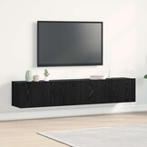 vidaXL TV-kast 2 st Zwart Eiken Bewerkt hout