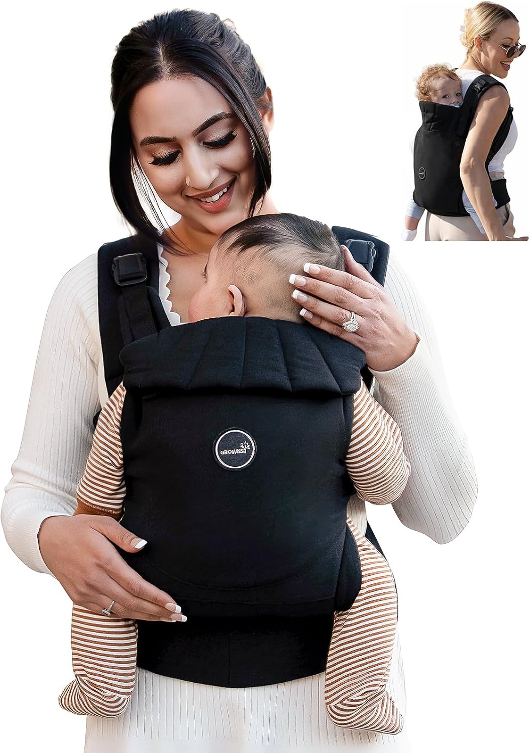 Grownsy Babydrager voor pasgeborenen, ergonomische kinderdrager 3-20 kg