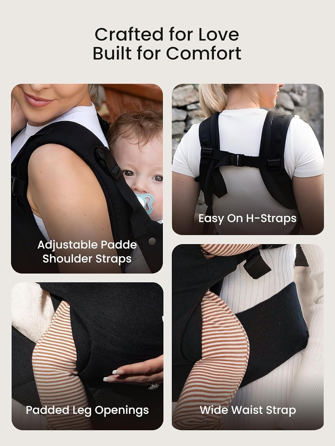Grownsy Babydrager voor pasgeborenen, ergonomische kinderdrager 3-20 kg