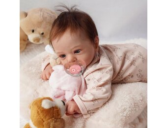 Rxdoll Levensechte reborn babypop van 48 cm, kleine babymaat, met zacht en verzwaard lichaam, realistisch ontwerp, ideaal als cadeau voor kinderen