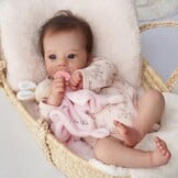 Rxdoll Levensechte reborn babypop van 48 cm, kleine babymaat, met zacht en verzwaard lichaam, realistisch ontwerp, ideaal als cadeau voor kinderen