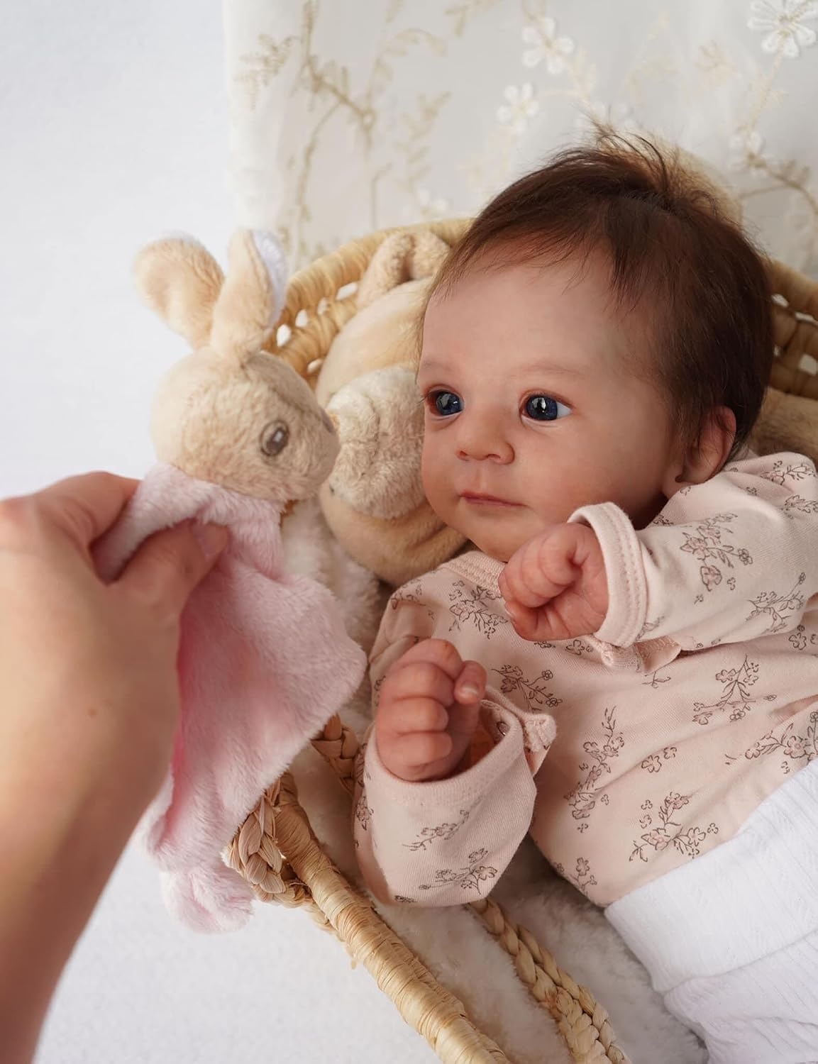 Rxdoll Levensechte reborn babypop van 48 cm, kleine babymaat, met zacht en verzwaard lichaam, realistisch ontwerp, ideaal als cadeau voor kinderen