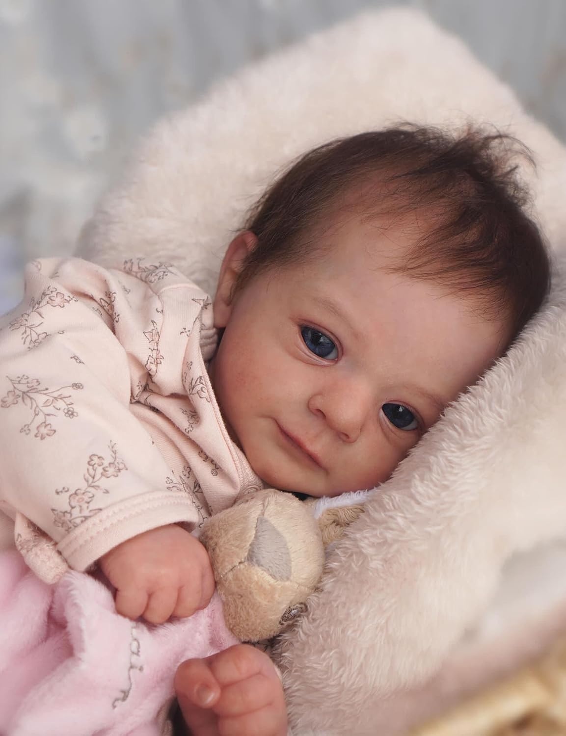 Rxdoll Levensechte reborn babypop van 48 cm, kleine babymaat, met zacht en verzwaard lichaam, realistisch ontwerp, ideaal als cadeau voor kinderen