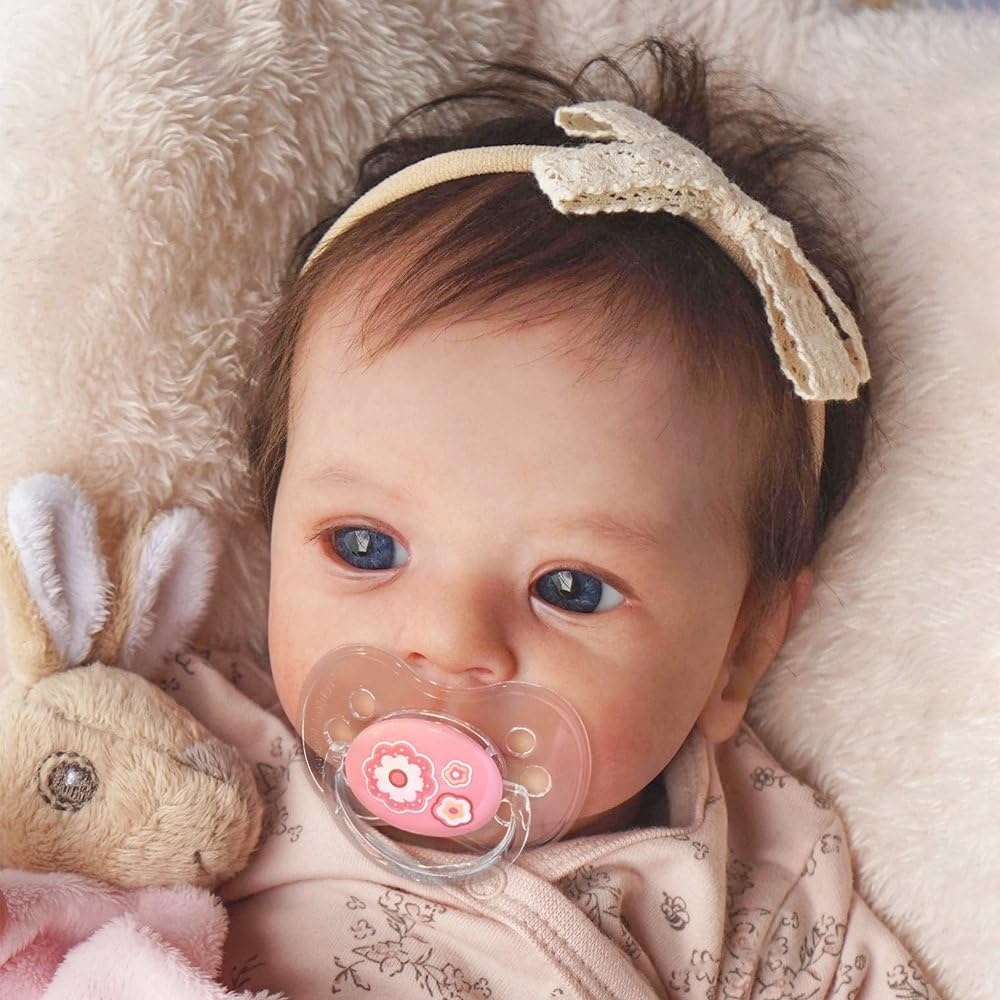Rxdoll Levensechte reborn babypop van 48 cm, kleine babymaat, met zacht en verzwaard lichaam, realistisch ontwerp, ideaal als cadeau voor kinderen
