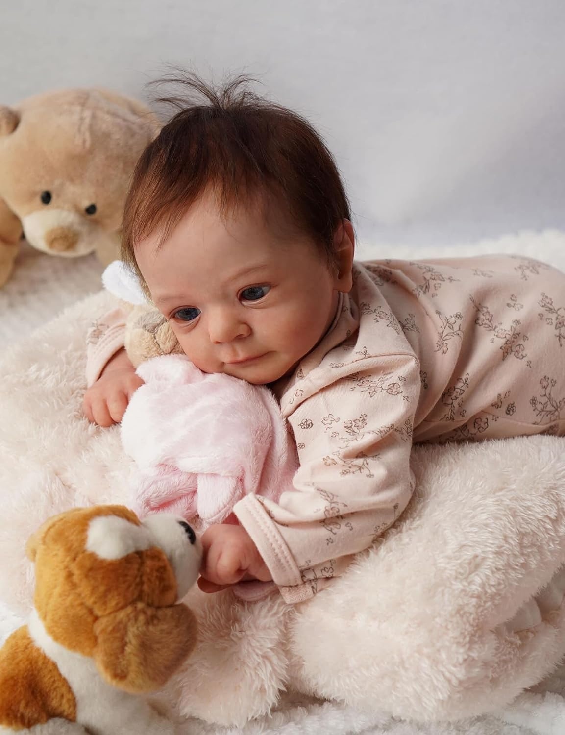 Rxdoll Levensechte reborn babypop van 48 cm, kleine babymaat, met zacht en verzwaard lichaam, realistisch ontwerp, ideaal als cadeau voor kinderen