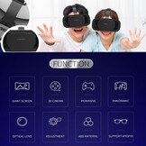 VR-bril mobiele telefoon virtual reality met afstandsbediening, 3D VR-bril Ervaar games en 360 graden films in zachte en comfortabele bril voor Phone Android 5 ~ 7 inc