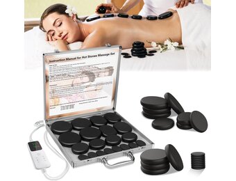 Professionele Hot Stone Massage Set - 20-delige Basaltstenen met Elektrische Verwarmer