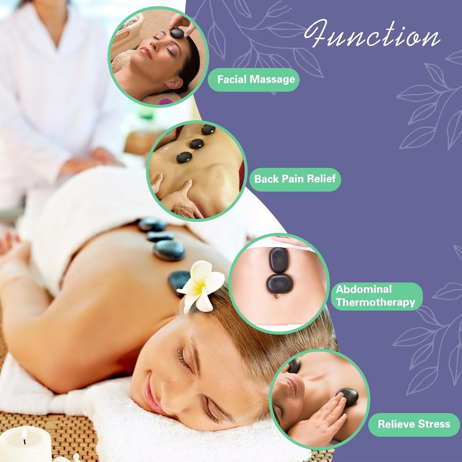 Professionele Hot Stone Massage Set - 20-delige Basaltstenen met Elektrische Verwarmer