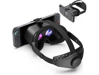 Verbeterde VR-headset voor Nintendo Switch 2, Switch 2 Virtual Reality VR-bril met verstelbare HD-lenzen en comfortabele hoofdband, Virtual Boy 3D-bril voor Switch 2 accessoires (zwart)