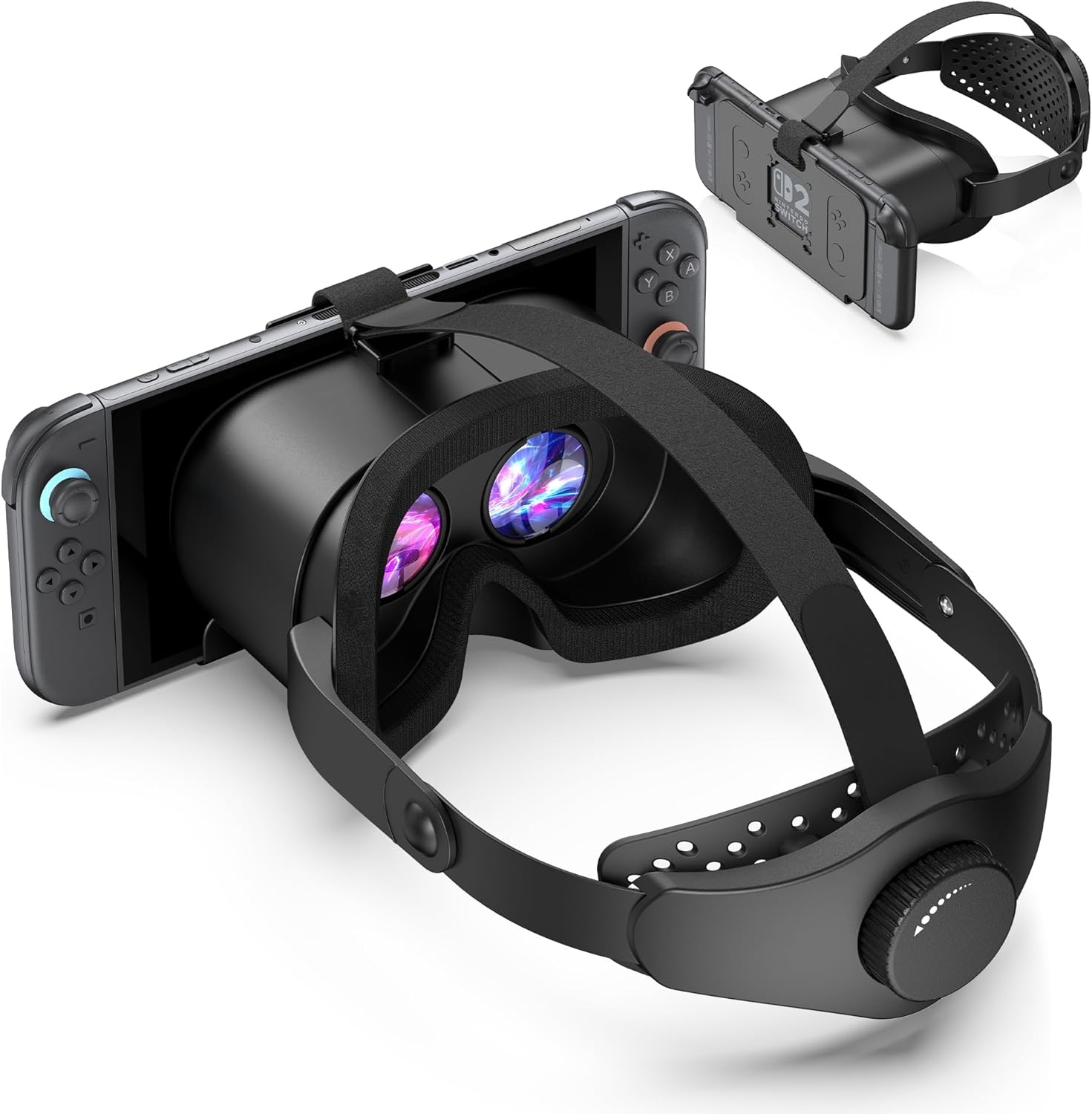 Verbeterde VR-headset voor Nintendo Switch 2, Switch 2 Virtual Reality VR-bril met verstelbare HD-lenzen en comfortabele hoofdband, Virtual Boy 3D-bril voor Switch 2 accessoires (zwart)