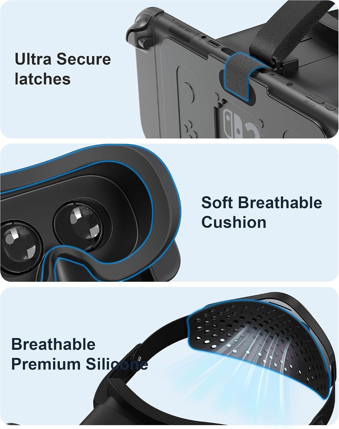 Verbeterde VR-headset voor Nintendo Switch 2, Switch 2 Virtual Reality VR-bril met verstelbare HD-lenzen en comfortabele hoofdband, Virtual Boy 3D-bril voor Switch 2 accessoires (zwart)
