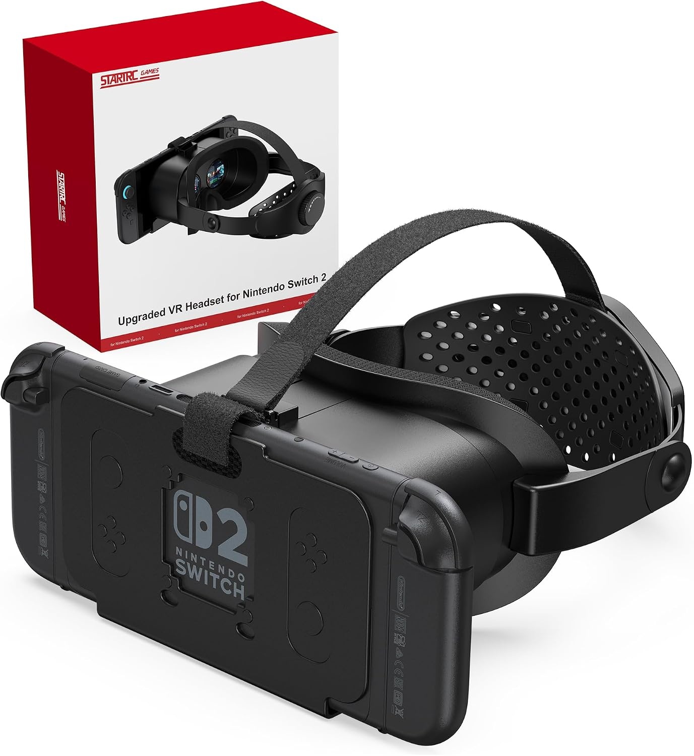 Verbeterde VR-headset voor Nintendo Switch 2, Switch 2 Virtual Reality VR-bril met verstelbare HD-lenzen en comfortabele hoofdband, Virtual Boy 3D-bril voor Switch 2 accessoires (zwart)