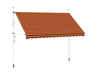 vidaXL Luifel handmatig uittrekbaar 350 cm oranje en bruin