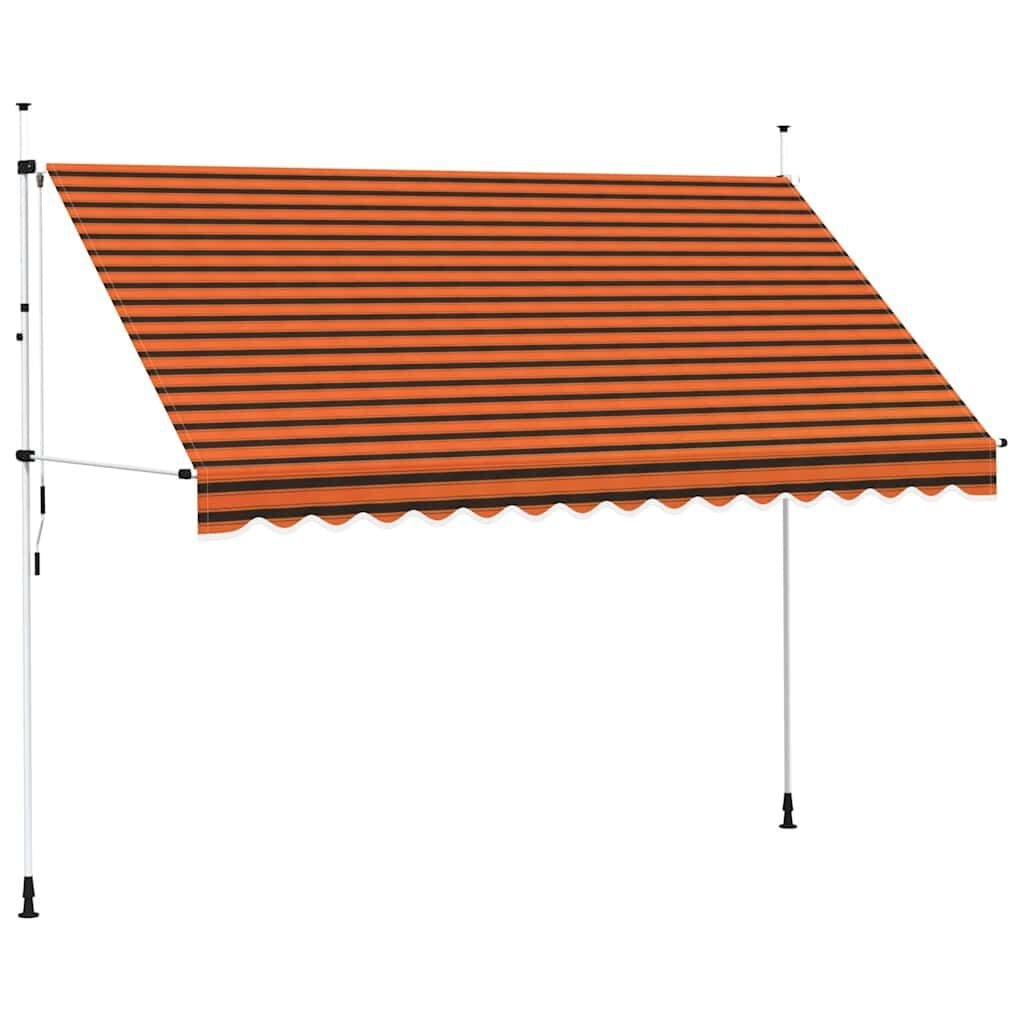 vidaXL Luifel handmatig uittrekbaar 350 cm oranje en bruin